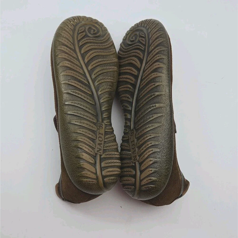 Naot Shoes Women Sz 39 US 8-8.5 Kirei Mary Jane Brown Suede Hook & Loop Comfort